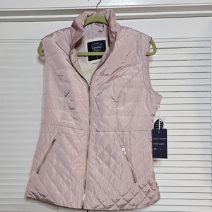 Mauve puffy vest with sherpa lining